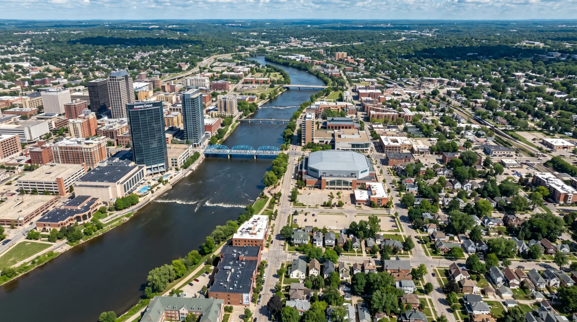Aerial view of the Saugatuck area